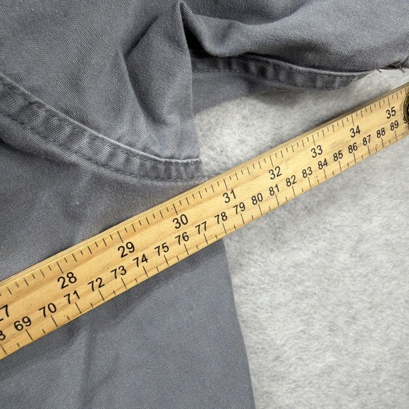 Cabelas Shirt Men XXXL Tall Grey Short Sleeve Heavy Canvas Work Utility Mechanic - Picture 7 of 7